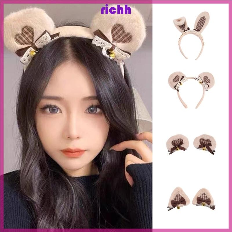 ⚝⚝Richh COSPLAY Tai Thỏ Động Vật Tai Đầu Lông Mèo Con Kẹp Tóc Lễ Hội Tiệc Handmade Trang Phục Dự Tiệc