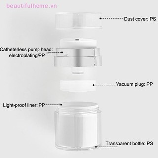 [Beautifulhome] 15g / 30g / 50g / 100g Chai Kem Chân Không Báo Chí Kem Dưỡng Da Mặt Chai Phụ Kem Dưỡng Da Không Có Ống Hút [Làm Đẹp]