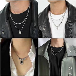 Vòng cổ thép titan không phai màu Zircon, dây chuyền nam cao cấp dễ phối, Dây Chuyền Cuba cá tính, Dây chuyền cổ thích hợp thời trang