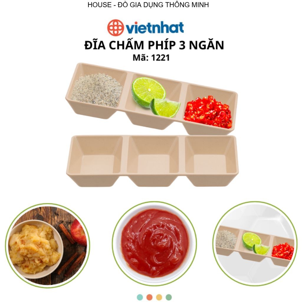 Combo 10 Đĩa Chấm Phip 3 Ngăn Chính Hãng VIỆT NHẬT (1221)