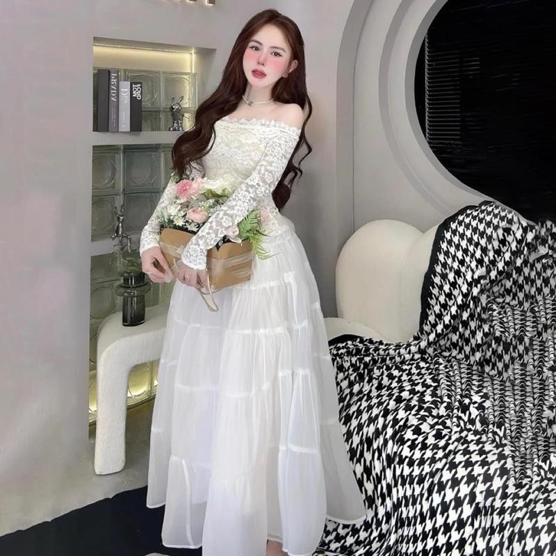 Chân Váy Xuyên Thấu Dáng Dài Nhiều Tầng Phong Cách Tiểu Thư Nhẹ Nhàng C987