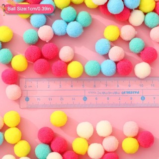 [GOU] 100 Cái / lốc Pompom Fluffy 10 Mm Coloful Sang Trọng Thủ Công DIY Trang Trí Băng Đô Quấn Tóc Chất Liệu Phụ Kiện VN