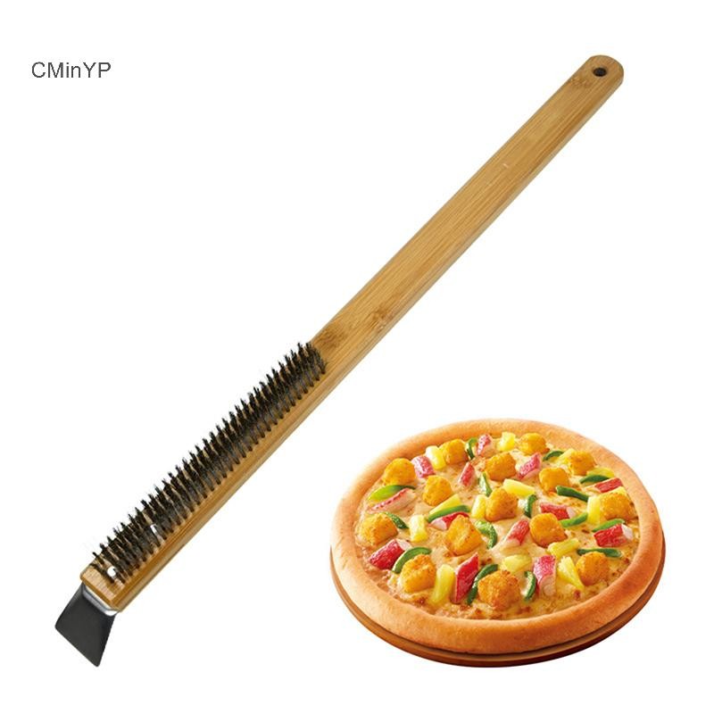 Bàn chải lò nướng bánh Pizza CyinYP Dây thép Bàn chải làm sạch đá Pizza có dụng cụ cạo lò nướng làm sạch vinh quang