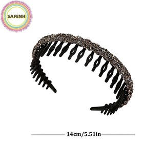 Safenh Thời Trang Đổ Xô Acrylic Kim Cương Giả Viền Tóc Cho Nữ Màu Trơn Răng Chống Trơn Trượt Tóc Phụ Kiện Tóc VN