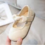 Giày búp bê chuẩn MG đế bệt đính nơ trần êm mềm nhẹ cho bé gái phong cách thời trang Hàn Quốc sz 21-25