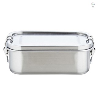 Hộp cơm bằng thép không gỉ 304- Hộp cơm bằng kim loại 2 ngăn, Hộp Bento kim loại dành cho trẻ em và người lớn, 800ML, Máy rửa chén an toàn