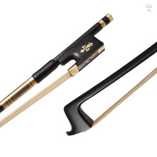 4 / 4 Violin Fiddle Nơ Sợi Carbon Tròn Dính Gỗ Mun Ếch Đuôi Ngựa Tóc Cân Bằng Tốt