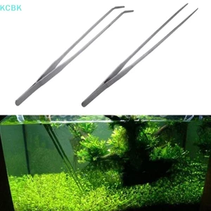 Kìm Nhíp bể cá bằng thép không gỉ Dụng cụ nuôi cá Dụng cụ kẹp cong thẳng Kẹp kẹp thức ăn thủy sinh 27cm [BK]