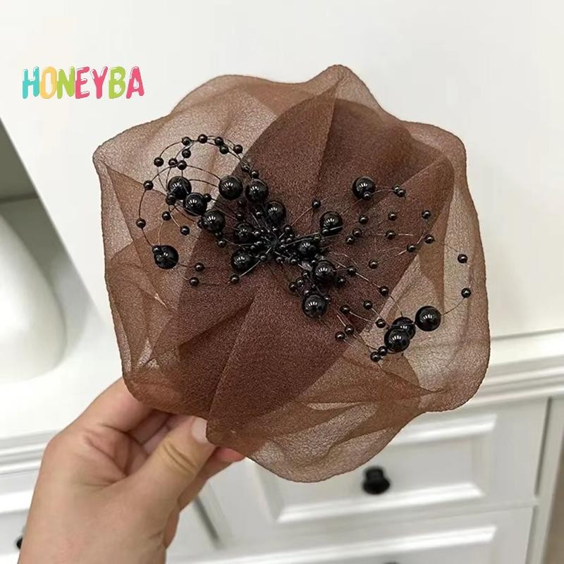 < Honeyba > Mũ nửa thanh lịch kiểu Pháp Retro Hair Hoop Bữa tối Băng đô dành cho nữ Cô gái Mũ nón khí chất Phụ kiện tóc