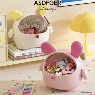 Thùng sắp xếp bàn ASDFGER, Hộp lưu trữ máy tính để bàn thỏ dung lượng cao, có nắp Đa chức năng Phụ kiện tóc chống bụi Giá lưu trữ