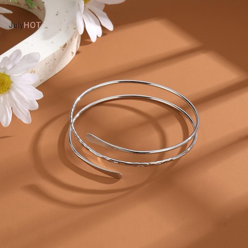 Julyhot Màu Bạc Cá Tính Punk Vòng Tay Serpentine Kim Loại Rỗng Ra Nhiều Lớp Vòng Tay Mịn Vòng Tay Vòng Tay Cho Nữ Trang Sức Massivedeals
