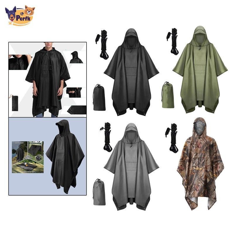Áo mưa Poncho có mũ trùm đầu cho người lớn, che mưa, đi bộ đường dài, sự kiện thể thao, du lịch ngoài trời