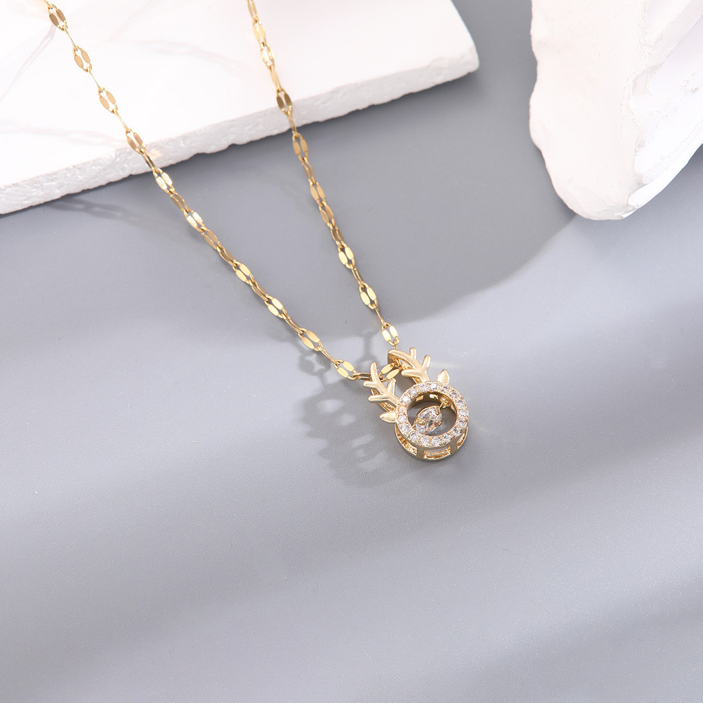 [Vòng cổ thép titan] Vòng cổ thông minh Hàn Quốc Nhật Bản Mặt dây chuyền hình trái tim Chuỗi xương đòn không phai màu Cánh thiên thần nữ Ánh sáng sang trọng Micro-Ind R