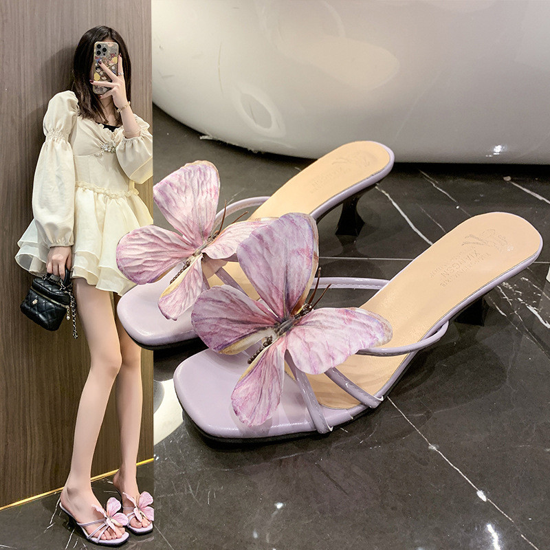 Khí Quyển Bướm Hoa Sandal Khóa Giày DIY Đi Biển Dép Phụ Kiện