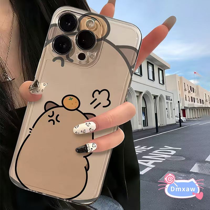 Vỏ Capybara Dễ Thương Cho Realme GT7 GT6 GT 6T Master Edition Note 50 GT5 GT2 Pro GT Neo 7 6 5 SE 3 3T 2 Q5i Q5 Q3 Q2 Pro Q U1 5G 4G Vỏ Hoạt Hình Capybara Trong Suốt Điện Thoại Mềm Ốp lưng