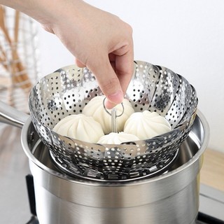 Vỉ hấp inox 3 chân gấp gọn size lớn tiện hấp xôi bánh bao rau củ