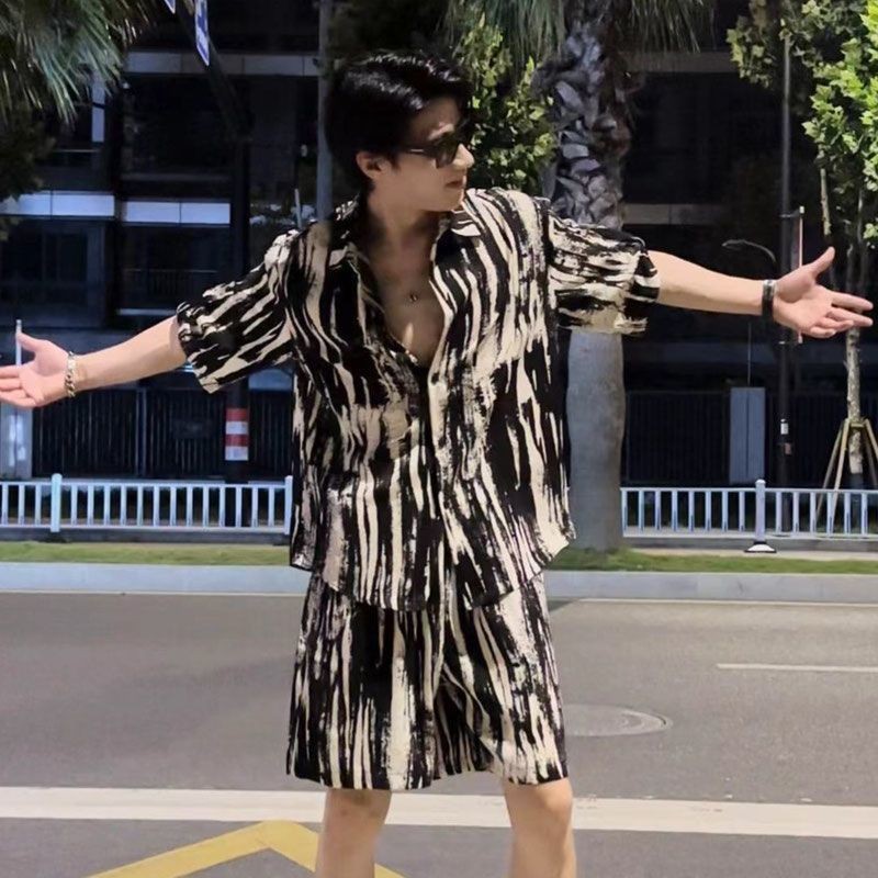 Bộ Đồ Đi Biển Nam Mùa Hè Thường Ngày Sanya Du Lịch Mặc Quần Áo Đi Biển Kỳ Nghỉ Quần Áo Nam Size Lớn Áo Sơ Mi Hoa Tay Ngắn
