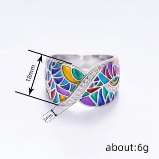 S925 Bạc Nhỏ Giọt Men Nhẫn Đơn Giản Trang Sức Thời Trang Quà Tặng Nữ
