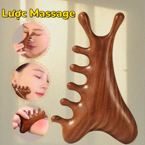 Lược Massage Gỗ Đàn Hương,4 Trong 1,Cơ Thể Da Đầu Kinh Tuyến Lược Chống Tĩnh Điện Đầu Rộng Massage Lược Đầu