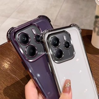 Ốp Điện Thoại Chống Sốc Trong Suốt Mạ Realme 14 5G Cho Realme 14 Pro + 14proplus 14X Realme14Pro 4G 5G Vỏ TPU Mềm Lấp Lánh Vỏ Cứng Acrylic Hybrid Armor Ốp Lưng