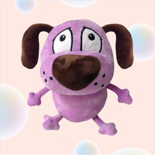 PLUS 25cm Cà tím Dog Plush Đồ chơi Funny Courage Dog Búp bê Dễ thương Purple Puppy Plush Toy Kids Quà tặng Kawaii Trang trí nội thất Gối Búp bê Bạn gái Quà tặng sinh nhật Ngày trẻ em Quà tặng COD