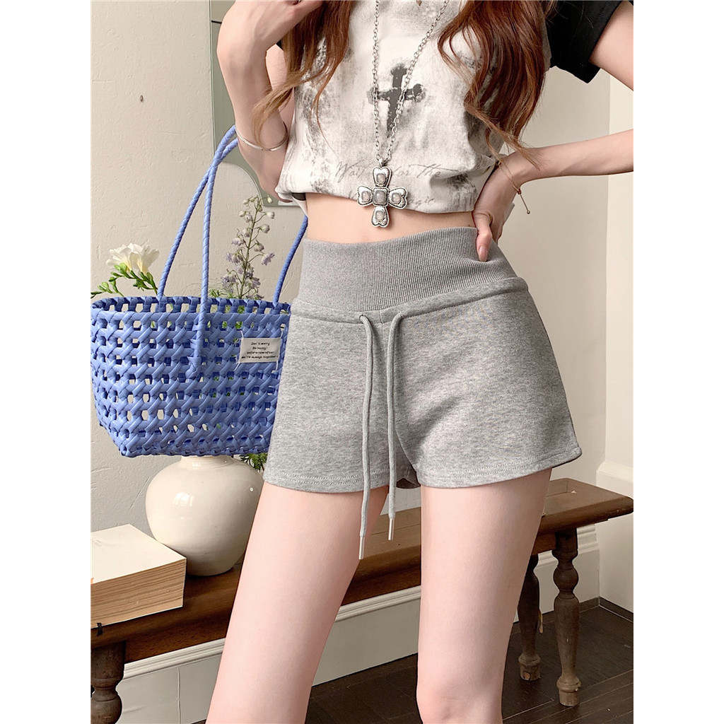 Quần short thông thường dây rút eo cao dành cho nữ mùa hè mới 250421