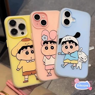 Ốp Điện Thoại Màu Hồng Dễ Thương Giai Điệu Crayon Shin-chan Cho OPPO Find X8 Pro Reno 5 6 5K A79 A97 A78 A57 A77 A55 A56 A53s 5G 2020 2022 5G 4G Vỏ Hoạt Hình Ngộ nghĩnh Màu Kẹo Vỏ Chống Sốc