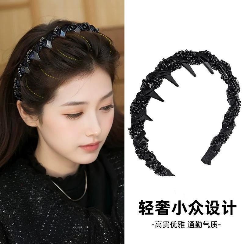 ✨Băng Đô Hợp Thời Trang Công Chúa Tính Khí Ánh Sáng Sang Trọng Băng Đô Phụ Kiện Tóc Phù Hợp Với Châu Á Paris Tay Hạt Bạch Kim 25.4.1