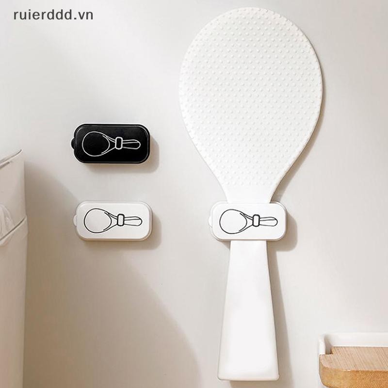 # ruierdd # Giá đựng thìa gạo dính Giá đựng đồ nhà bếp Bếp treo tường Giá để thìa đựng đồ nhà bếp màu đen trắng sắp xếp.