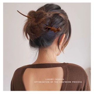 Kẹp tóc gỗ đàn hương phong cách Trung Quốc dành cho mèo cái với kiểu tóc bánh sau đầu