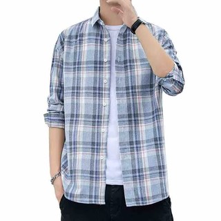 Áo sơ mi kẻ sọc dài tay dáng rộng thời trang cho nam