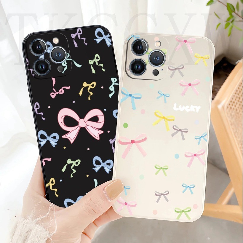 Ốp Điện Thoại Silicon Mềm Chống Sốc Cho Samsung S21 S10 S9 Plus Ultra Note 9 10 20 Ultra Nơ Thắt Nơ Sóng Ruy Băng Bao