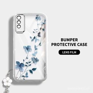 Ốp điện thoại phong cách YBD INS cho Vivo Y20 Y20i Y20S G Y12S Y20A Y12A Y3S Vivo 2026 V2029 V2038 V2044 V2033 V2042 V2069 V2039 V2068 V2027, vỏ silicone trong suốt hình hoa dây leo