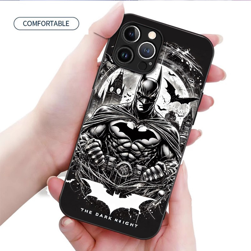 Ốp Điện Thoại Thủy Tinh batman 09 Cho IPhone 16 15 14 13 12 11 Pro XR XS Max Plus Mini X XR 8 7 6s SE2 / 3