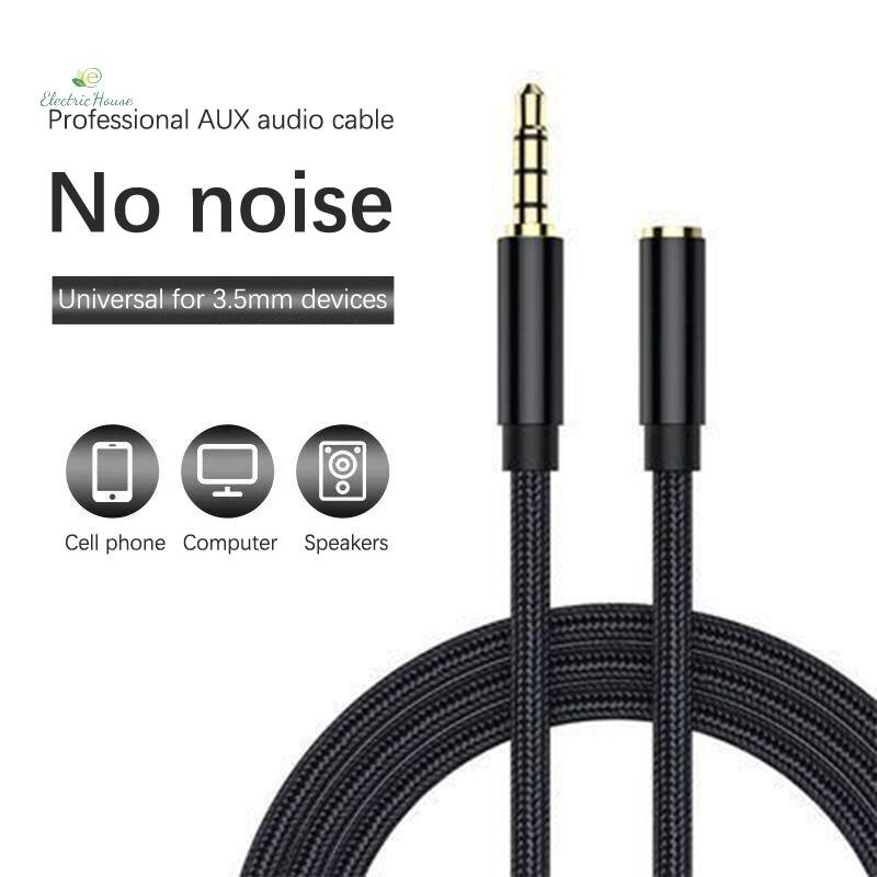 [Nhà Điện] Cáp Nối Dài Tai Nghe Nylon Hợp Kim Nhôm Cấp Cáp Âm Thanh Loa 3.5 Mm Cáp Nối Dài Kết Nối Nam Đến Nữ mới