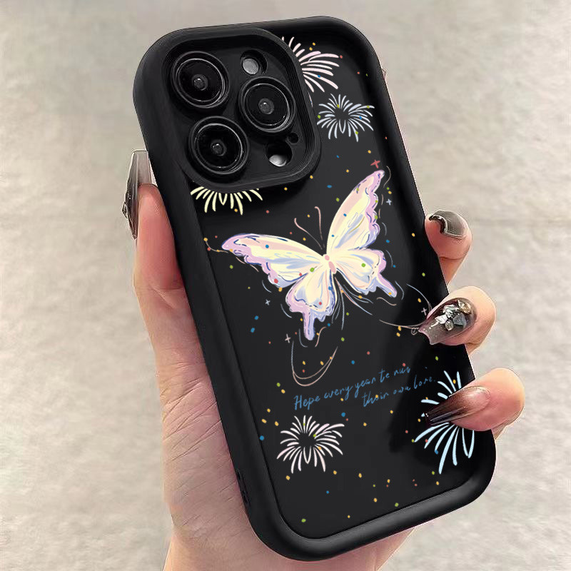 Ốp Lưng Cho Xiaomi Redmi 14C 13 12 12C 4G 13C Redmi Note 14 13 11 12 Pro Plus 5G 12S 11S 10S 10 Pro Lãng Mạn Bướm Retro Tag Dreamy Flower Soft Silicone Matte Cover