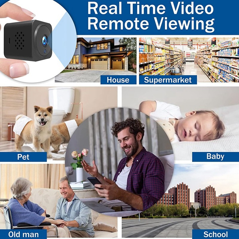 Camera HD 4K 1080P Mini WiFi Trong Nhà, Truyền Trực Tiếp Điện Thoại Di Động, Ứng Dụng Điều Khiển, Có Pin