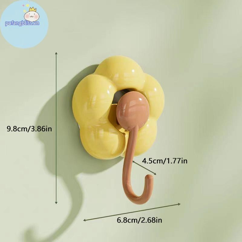 Pufangbliss Sáng Tạo Đấm Hoa Hút Móc Đa Năng Phòng Tắm Nhà Bếp Có Thể Tái Sử Dụng Traceless Móc Giá Để Đồ Mạnh Mẽ VN
