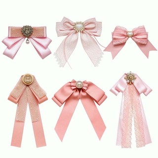 Phụ Nữ Ren Hồng Nơ Kim Cương Giả Nơ Thắt Nơ Ngọt Ngào Pre-Tied Cổ Phụ Kiện