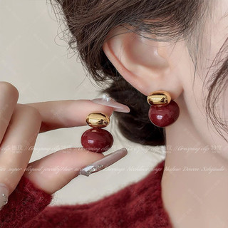 Bông tai màu đỏ rượu Ankola dành cho nữ 2026 bông tai cổ điển mới