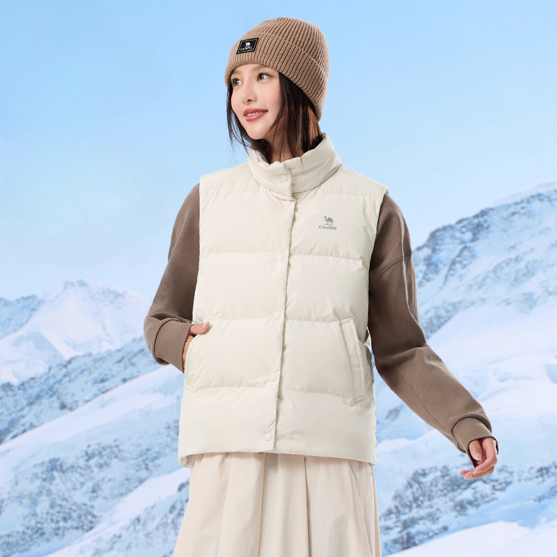 Ảnh Áo khoác CAMEL CROWN Down 85% Duck Down Warm Down Áo khoác đệm Cotton ấm áp Áo ghi lê 4