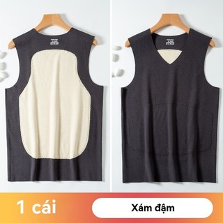 Dichuangzhe Silk Dralon Áo giữ nhiệt nam mùa đông dày không tay Đế đơn giản