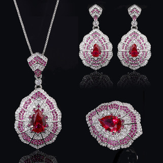 Châu Âu Mỹ ins Phong Cách Mới Phóng Đại Kim Cương Ruby Phù Hợp Với Nữ