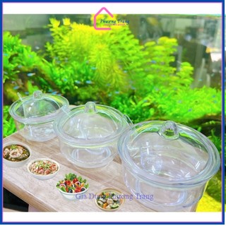 Hũ gia vị có nắp đậy và muỗng trong suốt đựng sa tế bàn quán ăn chất liệu nhựa - Phương Trang