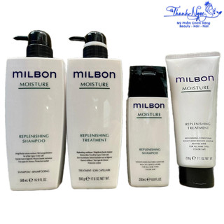 Dầu gội xả Milbon Moisture Replenishing dưỡng ẩm cho tóc uốn duỗi 500mlx2 [ TN ]