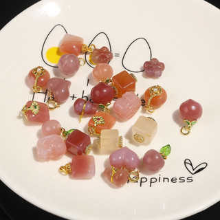 Yanjin Agate Persimmon Khóa an toàn Mặt Dây chuyền diy Vòng tay dệt tay Phụ Kiện Vòng Cổ Đồ trang sức nhỏ tự nhiên Yanyuan