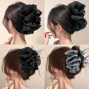 Kẹp lông vũ cao cấp 2024 Kẹp cá mập lớn sáng bóng mới