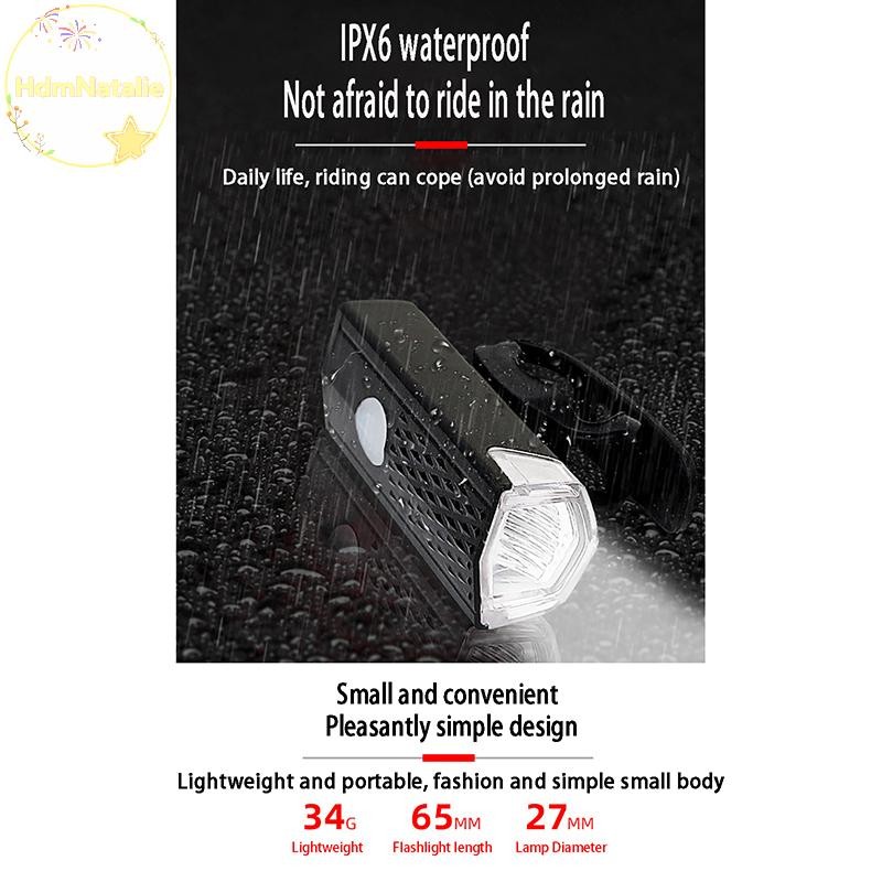 Hdmnatalie Xe Đạp Xe Đạp Đèn USB LED Sạc Bộ Chu Kỳ Núi Phía Trước Đèn Pha Đèn Pin Đi Xe Đạp Đèn Cảnh Báo An Toàn VN