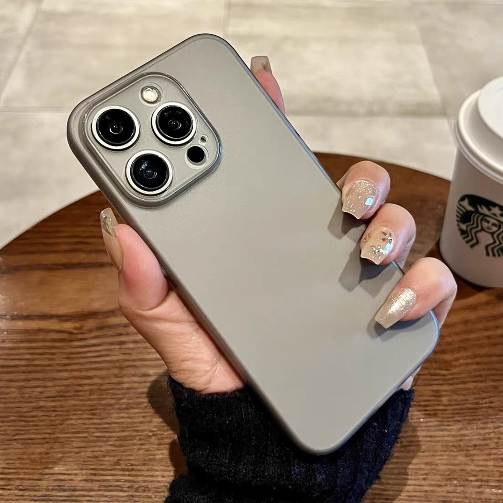 Ốp Điện Thoại TPU Mềm Màu Xám Titan Đơn Giản Cho iPhone 17 Pro Max 17 Air 16 Plus 15 14 13 12 11 Pro Max Vỏ Bảo Vệ Chống Sốc