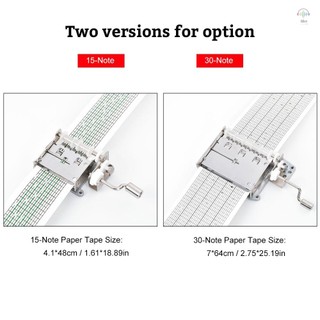 Bộ hộp nhạc 30 nốt DIY Hộp nhạc cơ có thể lập trình quay tay 30 nốt Hộp nhạc Quà tặng với 20 chiếc Băng giấy trống & Máy đục lỗ
